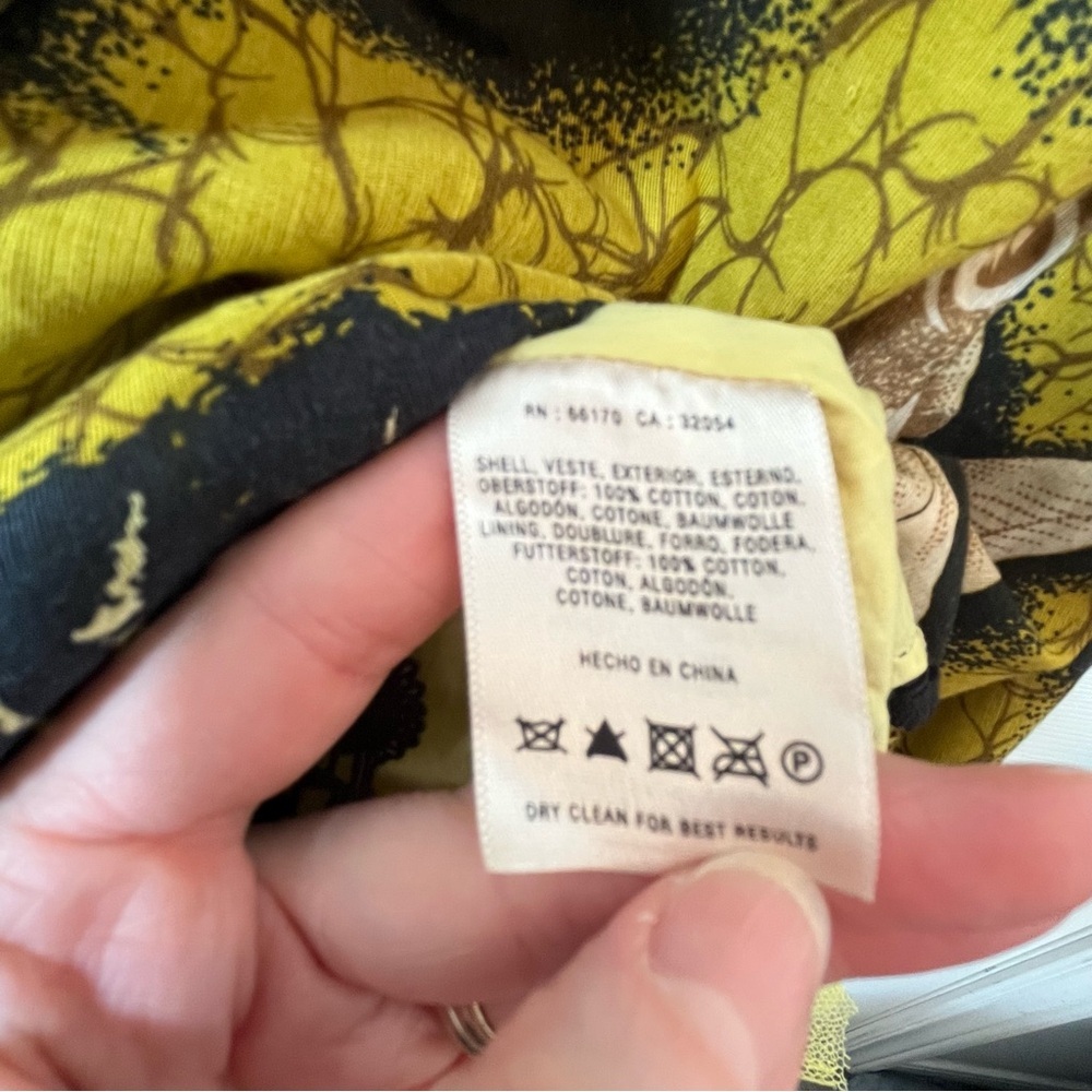 Anthropologie Vanessa and Virginia Yellow and Black Fish Dress Size 4 - Picture 8 of 10